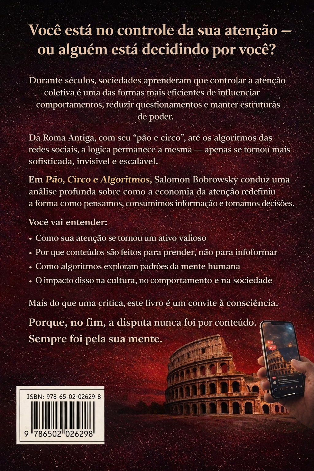 Quarta capa do livro Pão, Circo e Algoritmos